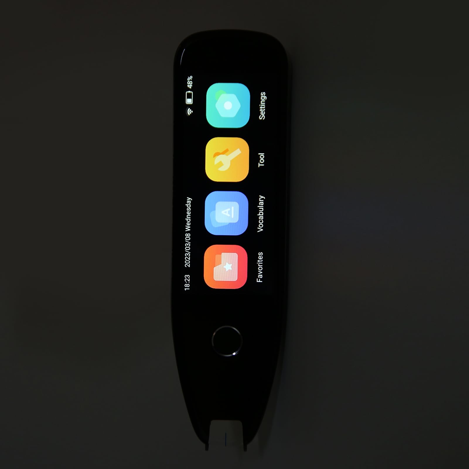 AMONIDA Penna Traduttore Linguistica Intelligente, Dizionario Elettronico a Scansione e Riconoscimento Rapido per Studenti, Alta Definizione, Design Portatile (BLACK)