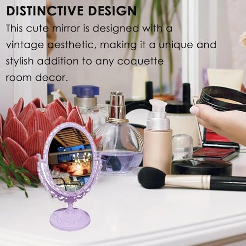 Espejo de maquillaje ovalado de escritorio AKOAK miniatura 5