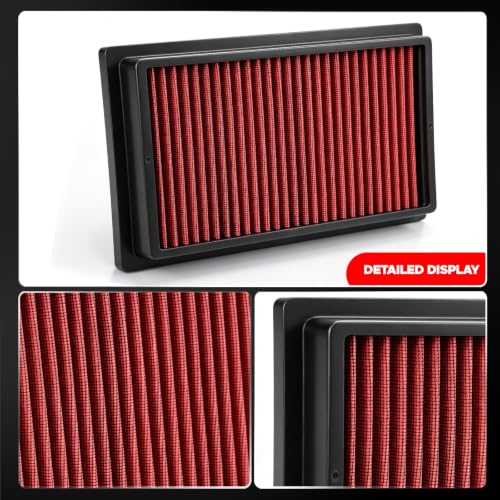 Image of High-Flow Engine Air Filter Compatible with 2016-2026 Toyota Corolla Camry Hybrid RAV4 Hybrid Avalon C-HR, for Fiat 500X, for Jeep Renegade, Washable and Reusable Replacement Filter, 33-3080