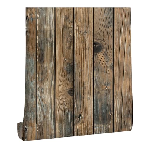 LALADEFIEE Papier Peint en Planche de Bois Vinyle Amovible Texture Lisse pour Salon et Chambre Autocollant Décoratif en PVC