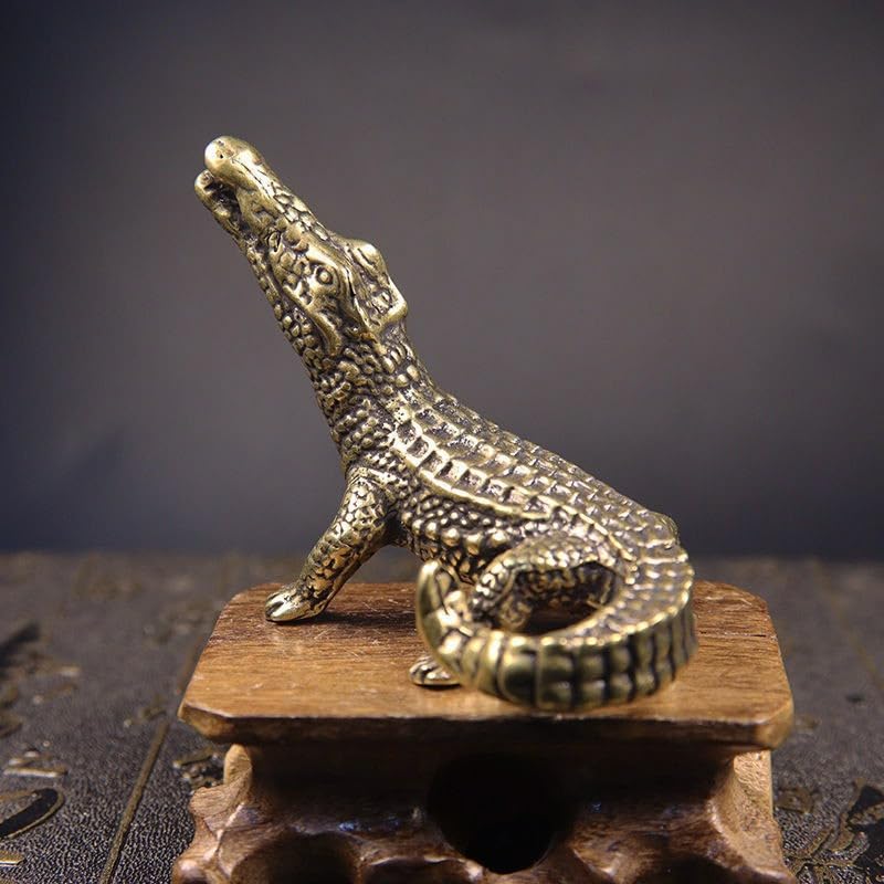 Figura de Cocodrilo de Latón 3 piezas miniatura 4