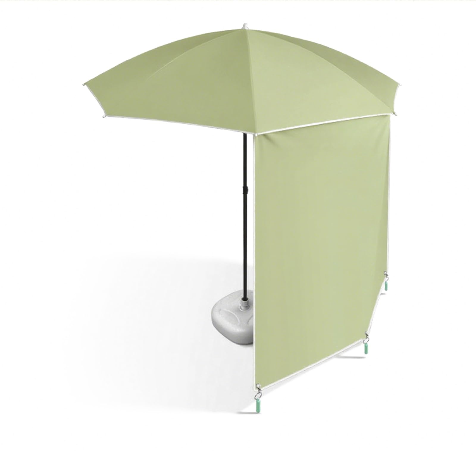 Okrągły parasol ogrodowy, blokada UV, parasol plażowy z bocznym kloszem, składany, na patio, kemping, grill, balkon, 190 cm (brązowy)