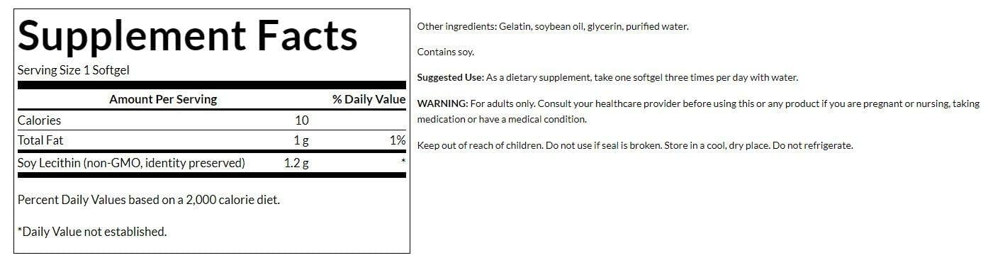 Swanson Soy Lecithin Non-GMO, 1.2 g, 90 Softgels — Amazon image 2