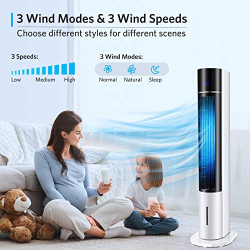 Air Choice Swamp Cooler Fan, Oscillating Evaporative Air Cooler For Room, Portable Air Conditioner, Instant Cool & Easy Use, 3 Modes & 3 Speeds,12H Timer, 2 Ice Boxes, Remote Control For Room & Office #TOP3