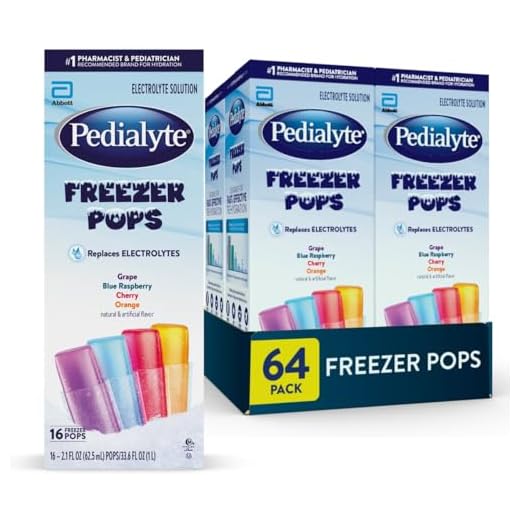 Pedialyte Electrolyte Solution Freezer Pops, Variety Pack, Pack of 64