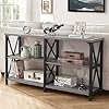 LVB Farmhouse Sofa Table, Rustic Console Table for Living Room, Entryway Table with Storage, Hallway Entry Table for Foyer, Light Grey Oak, 47 Inch