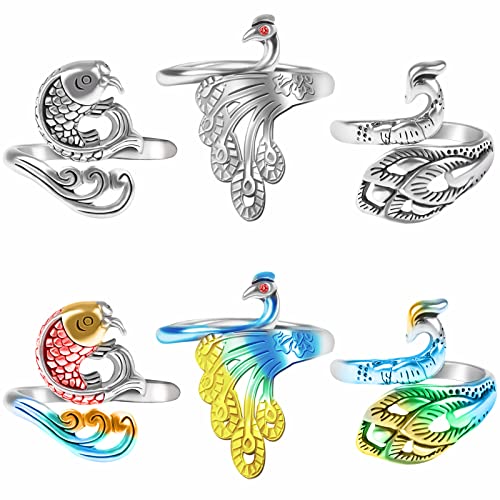 6 peças anel ajustável de tricô de crochê anel de tricô trançado guia de fio suporte de dedo anel de