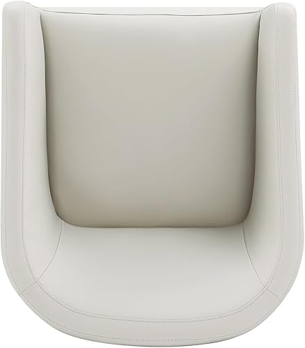 Miniatura 8 de Manhattan Comfort Anna - Silla de comedor redonda moderna con brazos, silla tapizada de piel sintética de la cabeza a los pies con relleno de