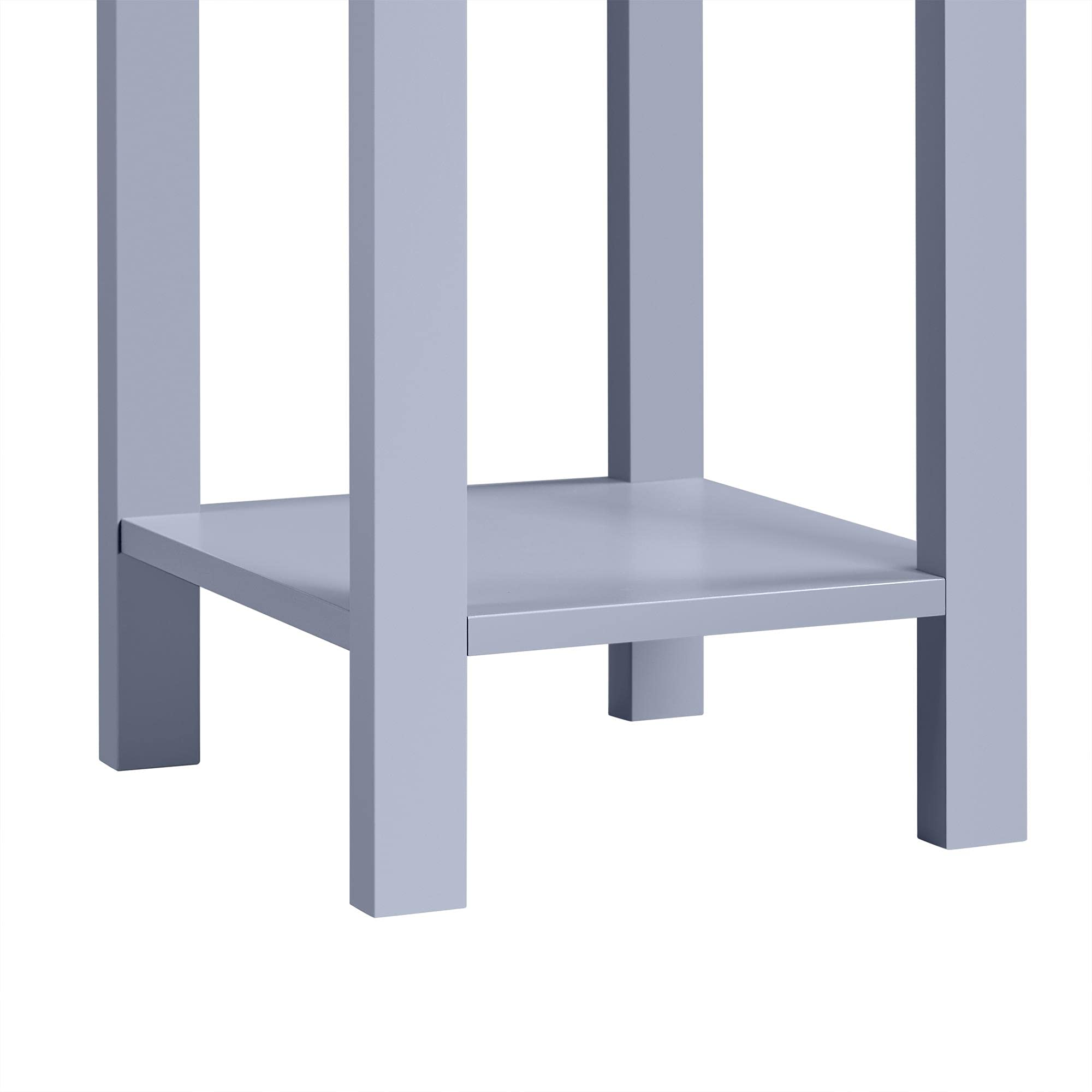 Yaheetech 2 STK. Telefontisch Grau HBT: ca. 70 x 25 x 25 cm Beistelltisch mit Schublade Konsolentisch aus Holz Pflanzentisch 70 cm hoch Blumentisch