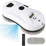 KEFIDEK Window Cleaner Robot with Ultrasonic 5600PA Auto Water Glass Cleaning Automatic Smart Robot Cleaner,Window Vacuum Cleaner with Control Windows/Tiles/Class Door Indoor Outdoor