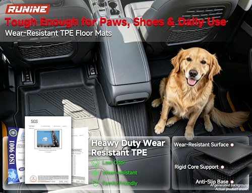 Image of Floor Mats for Ford Bronco 4-Door 2021-2024 2025 2026(Not for 2 Door&Sport), Cargo Liner Set, Heavy Mud & Off-Road Protection with 3D Waterproof High-Edge & Anti-Slip Retention System