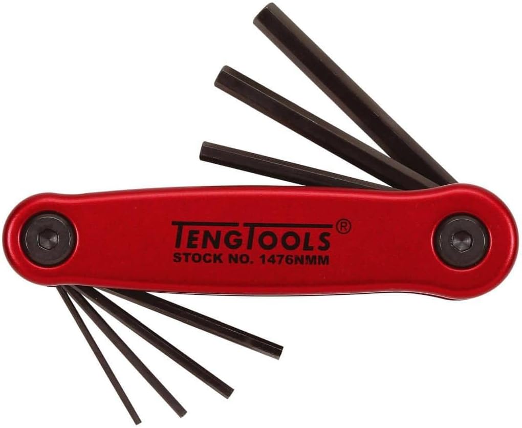 Teng Tools 7 Piece Metric Retractable Hex Key/Allen Wrench Set (1.5mm - 6mm) - 1476NMM, Silver