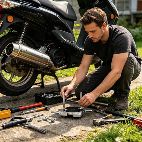 Outil débosselage pot d'échappement moto aluminium portable