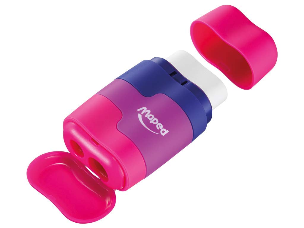 Maped Connect Farbiger Duo Radiergummi und Bleistiftspitzer (2 Stück)
