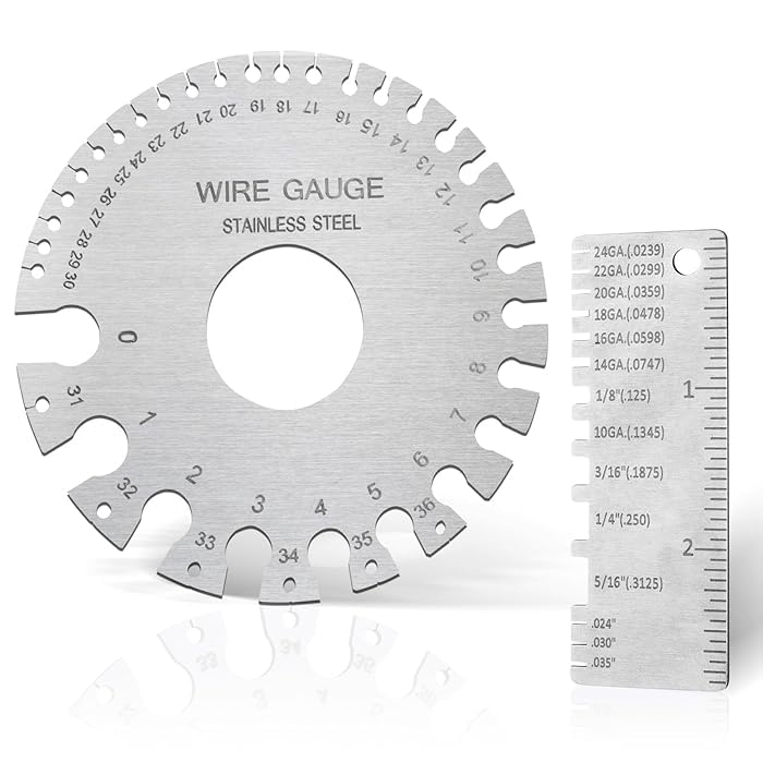 2Pcs Metal Gauge Thickness Tool, Wire Gauges Size for Welding, Highly Accurate Wire Gauge Measuring, Standard Dual-Sided Round Wire Sheet Gage and Thickness Gauge for Wire Welding (B0D8VPBPKK) Amazon Price History, Amazon Price Tracker