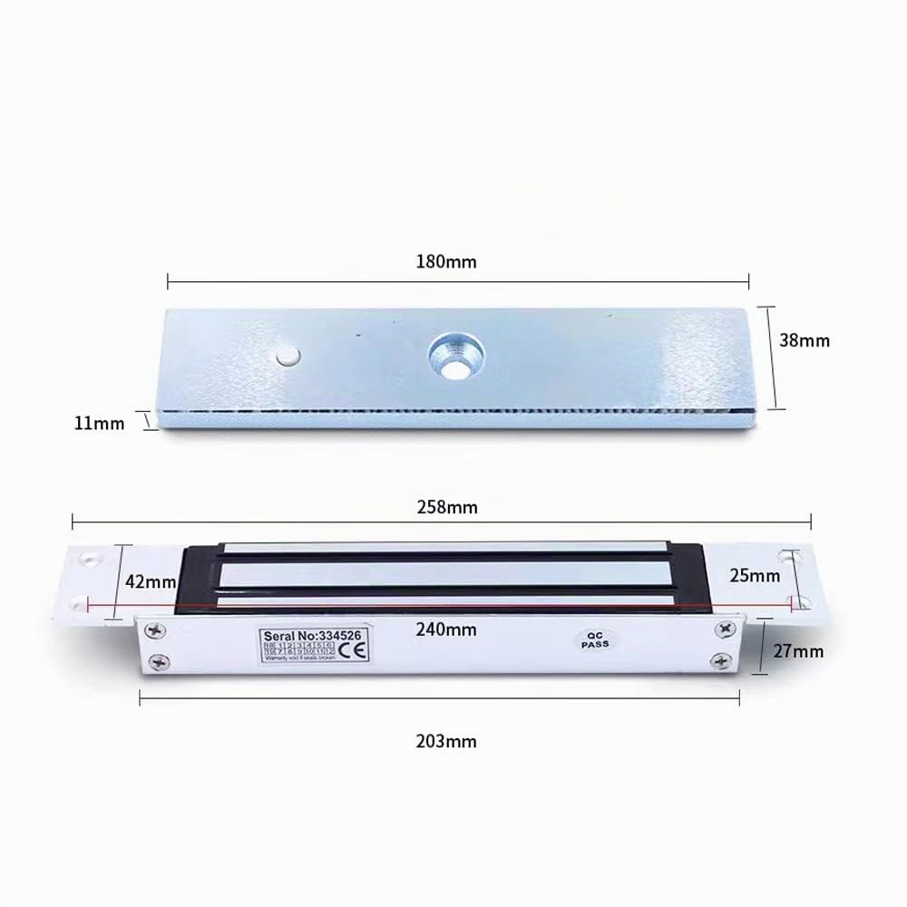 280KG/600lbs Serrure magnétique électrique DC12V Installation intégrée Étanche NC Fail Safe Serrure électromagnétique pour système de contrôle d'accès Porte en bois/métal/verre