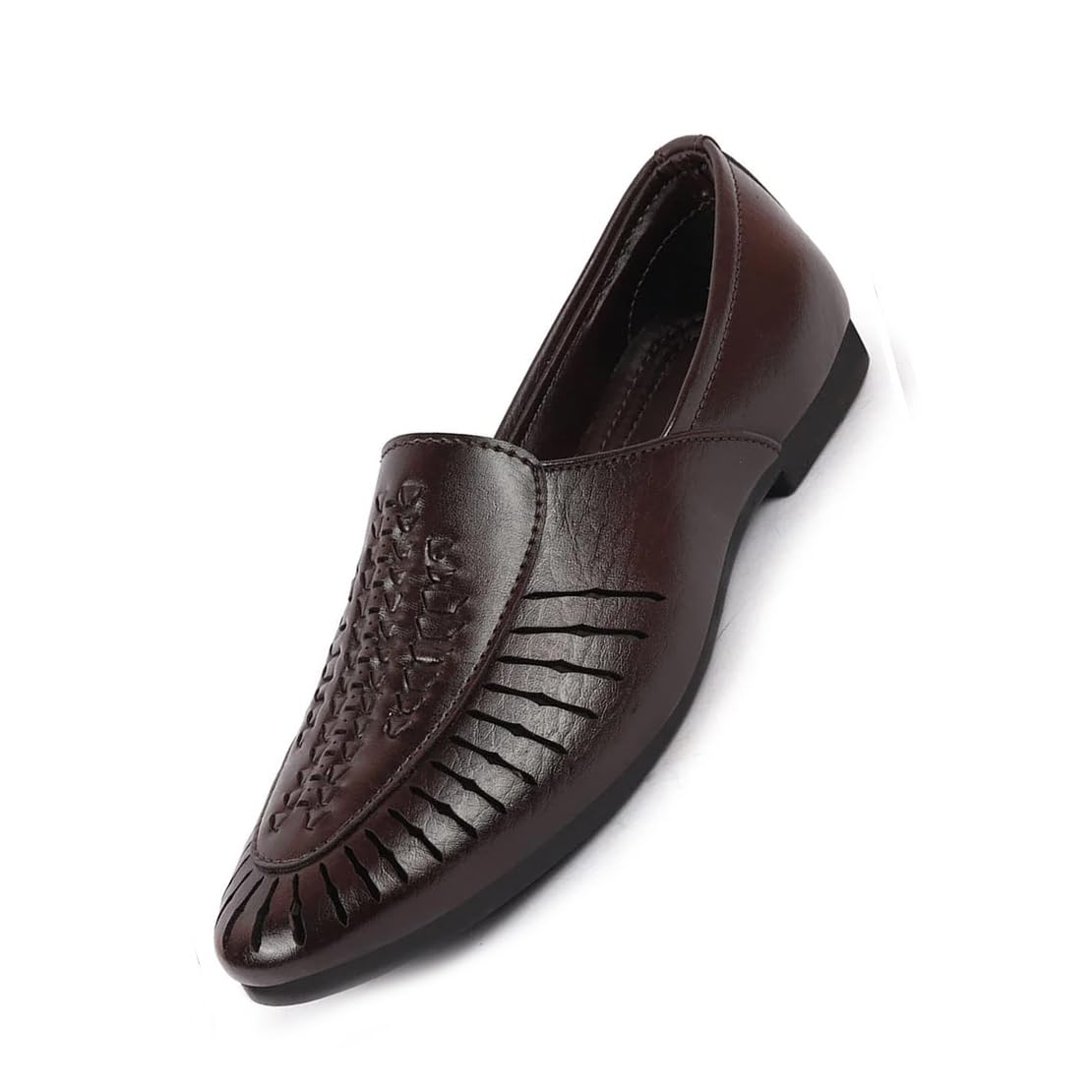 fausto Men's Laser Cut Ethnic Slip On Party Juttis and Mojaris-picture-30