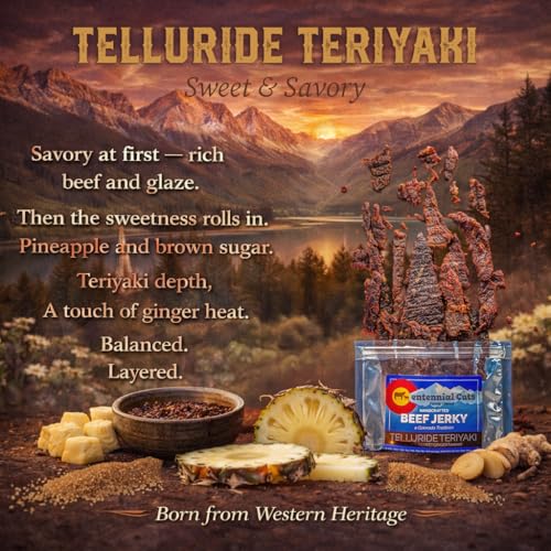 Image of Centennial Cuts Beef Jerky - Telluride Teriyaki - High Protein, Classic Sweet & Savory - 7 oz