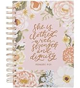 Christian Art Gifts Inspirational Journal, Strength & Dignity Wide Ruled Notebook, Prov. 31:25 Bi...