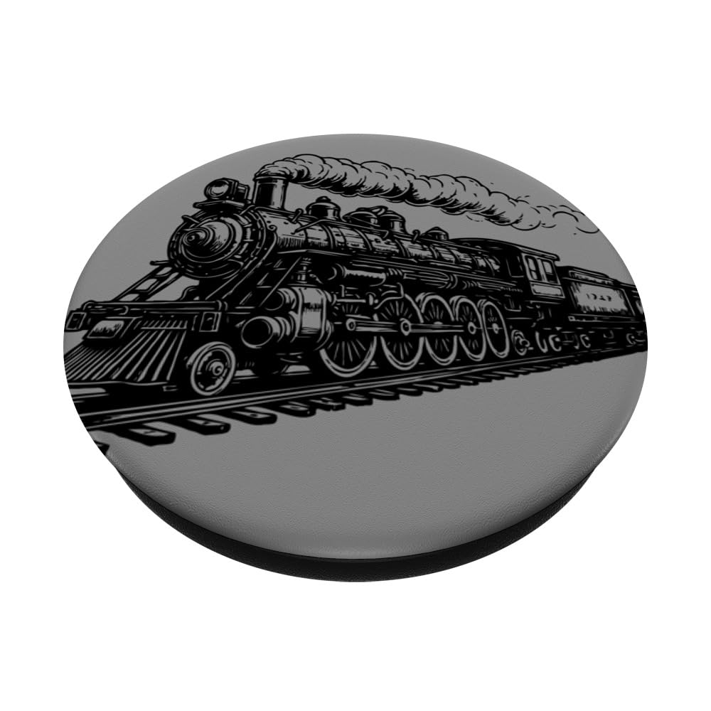 Classic Steam Engine Locomotive Train Vintage Railroad PopSockets Adhesive PopGrip