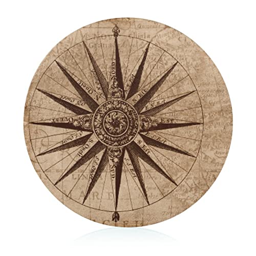 Tabla de cortar de cristal con brújula marrón, resistente a los arañazos, para cocina, 20 cm