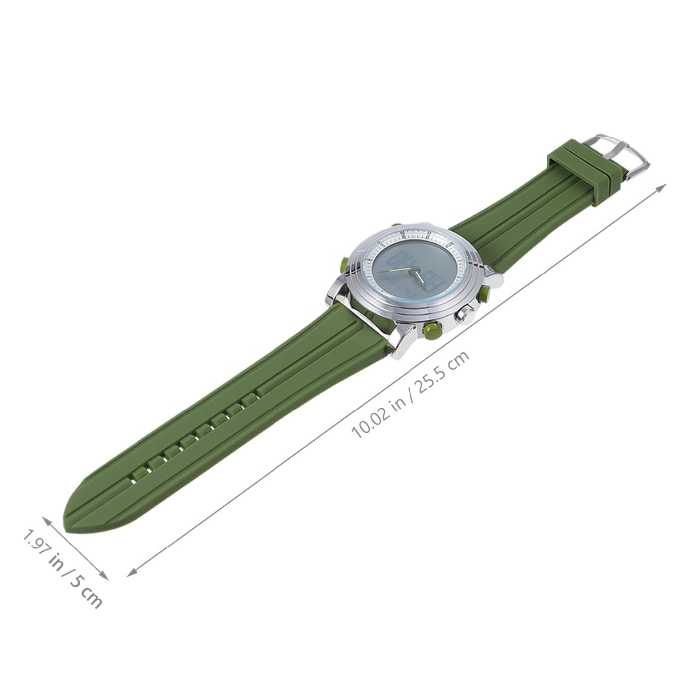 SHERCHPRY Reloj Deportivo Luminoso Doble Pantalla para Estudiantes, Correa de Silicona Verde, Función Luminosa y Multifuncional Adecuado para Uso Diario