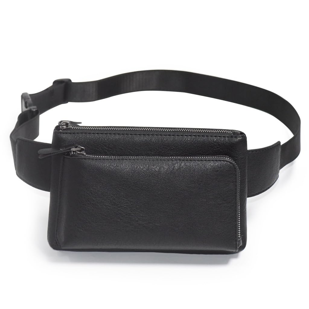 Sac de taille rétro décontracté noir pour homme et femme portable