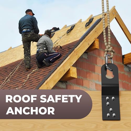 Image of 3 Pcs Roof Safety Anchor Hitch Clip, Permanen Roof Anchor for Fall Protection Connect to Wood Surface,Roofing Anchor Bracket Use with Other Roof Safety Equipment(Aluminum)