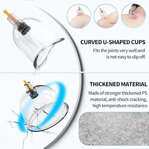 Image of Cupluw Cupping Set, 24 Cups Cupping Kit for Massage Therapy, Chinese Cupping Therapy Set with Magnetics, Professional Vacuum Cupping Set for Cellulite Reduction Muscle Pain Relief with Manual Pump