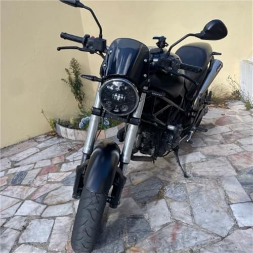 Déflecteur pare-brise phare rond 5 7 pouces saute vent universel moto