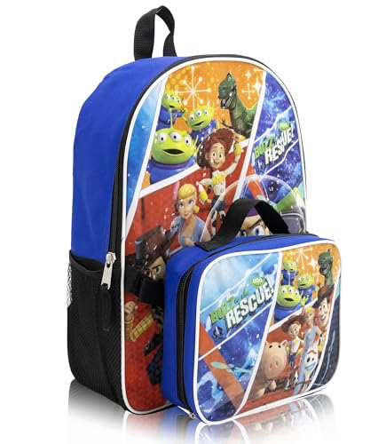 Disney Pixar Toy Story Backpack with Lunch Box Set for Kids | 15 School Bookbag & Insulated Lunch Bag with Buzz Lightyear Woody & Jessie | Boys Girls Backpack Set | Ages 3+