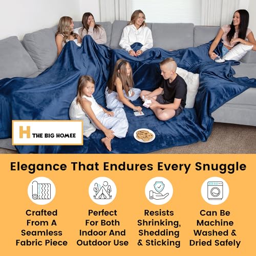 Image of HomeSmart Products Oversized Blanket 150x100 Inches - Giant Family Blanket, 12.5x8.5 Feet, Huge Throw for Multiple People, Soft & Cozy