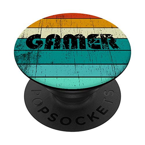 Retro Gamer Videospiele Gaming Geschenk Jungen Teenager PopSockets PopGrip: Ausziehbarer Sockel und Griff für Handys/Tablets mit Tauschbarem Top