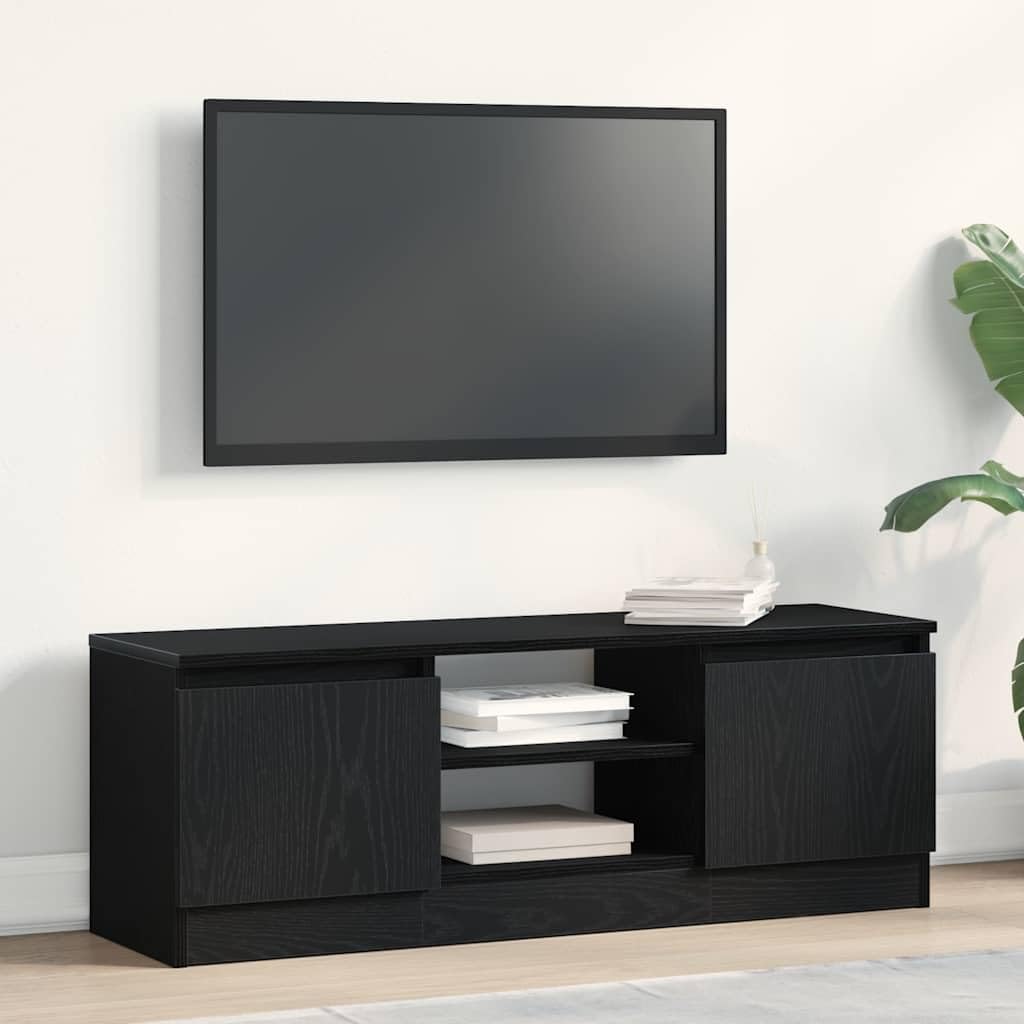 vidaXL Mobile Porta TV Rovere Nero 102x30x36 cm in Legno Multistrato, mobiletto, mobiletto HiFi, Mobile per dispositivi multimediali, Supporto TV