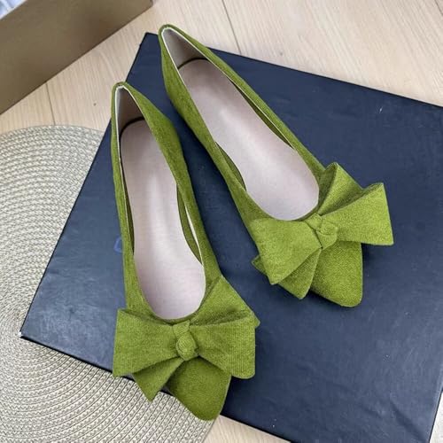 Image of Stunner Womens Flats Fashion Pointed Toe Bowknot Ballet Flats Cute Slip On Dress Flats Comfortable Party Wedding Flats2