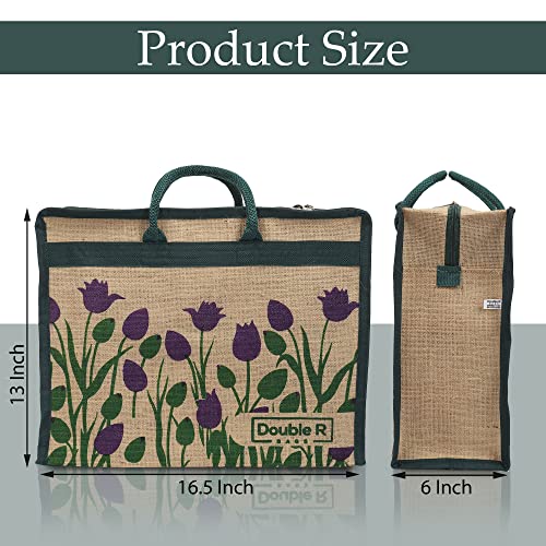 Image of DOUBLE R BAGS Jute Eco-Friendly Tote Bag: Stylish, Spacious, and Sustainable - Perfect for Everyday Errands and Adventures!