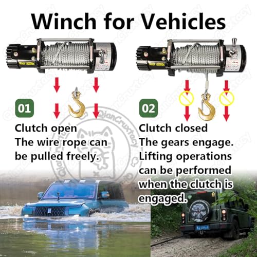 Winche eléctrico resistente para camión 3000 lbs miniatura 5