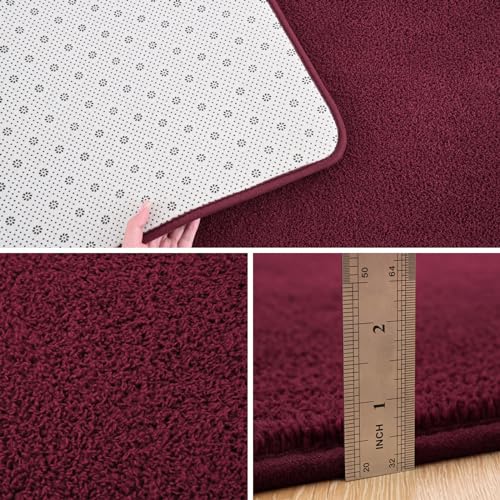 Tapete decorativo Pettop 4x6 ft Rojo borgoña miniatura 4