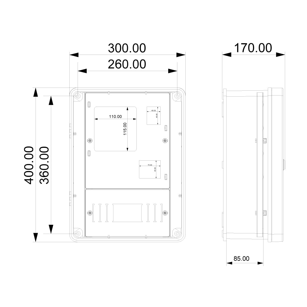 Sayaç Panosu 15 Sigortalı Monofaze Sayaçlı Sıva Üstü Sayaç Panosu IP65 30 x 40 x 17 cm POLİ 038-1