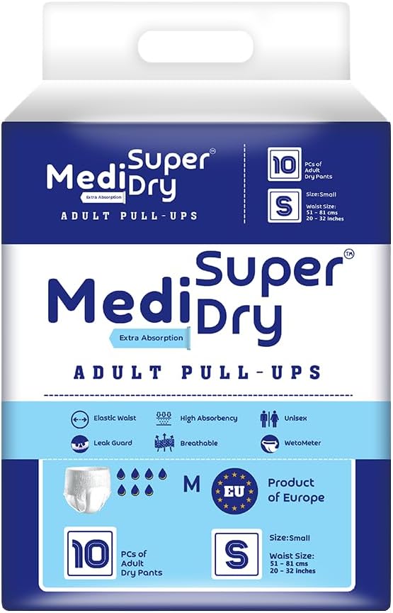 - Adult Diaper Pants | Small (S) |Waist 51-81 cm (20-32 inches) |High Absorbency -8 Hrs |Rash-Free Diaper|Leakproof |Breathable |Odourless|Elastic Waist |For Men & Women|10 Units, Pack of 1