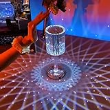 【Lámpara de mesa de cristal rosa】La lámpara de noche de cristal está hecha de PC + material acrílico transparente. Abra esta lámpara de mesa, brilla como un diamante y refleja la sombra de la forma de rosa. Esta lámpara de mesa de cristal es sencilla, lujosa, cómoda y romántica. Adecuado para el hogar, balcón, decoración de mesa de comedor.