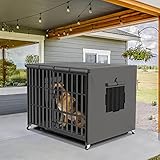 BingoPaw Heavy Duty Dog Crate: 46inch Extra Large Strong Metal Dog Kennels by Chew Resistant Square Tube with Extra Cage Cover - Pets Large Cages with Top Door and Removable Floor Pan for Large Dogs