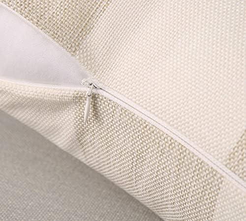 Phantoscope PH-PLD2-BEG-18 Pack Of 2 Gingham Buffalo Check Plaid Throw Decorative Pillow Cover Outdoor Indoor Throw Pillows Farmhouse Square Pillow Cases thumb #3