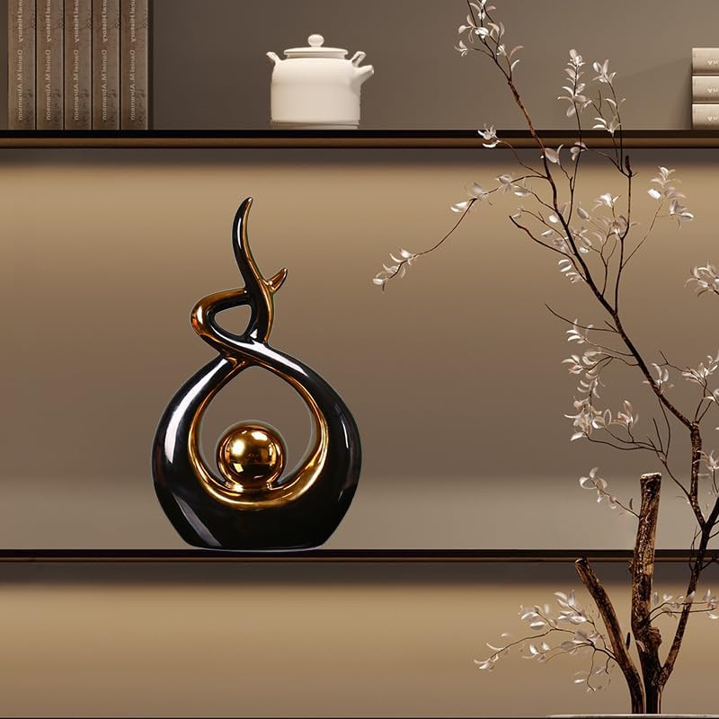 Miniatura 5 de DEAMACE Decoración del hogar, arte abstracto moderno, estatua de cerámica, escultura moderna estética, decoración de mesa para sala de estar,