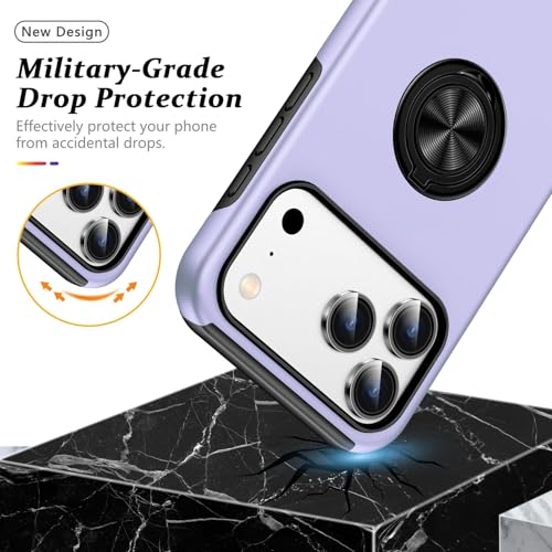 Coque iPhone 17 Pro Max bleu mat en silicone rigide avec anneau - 5