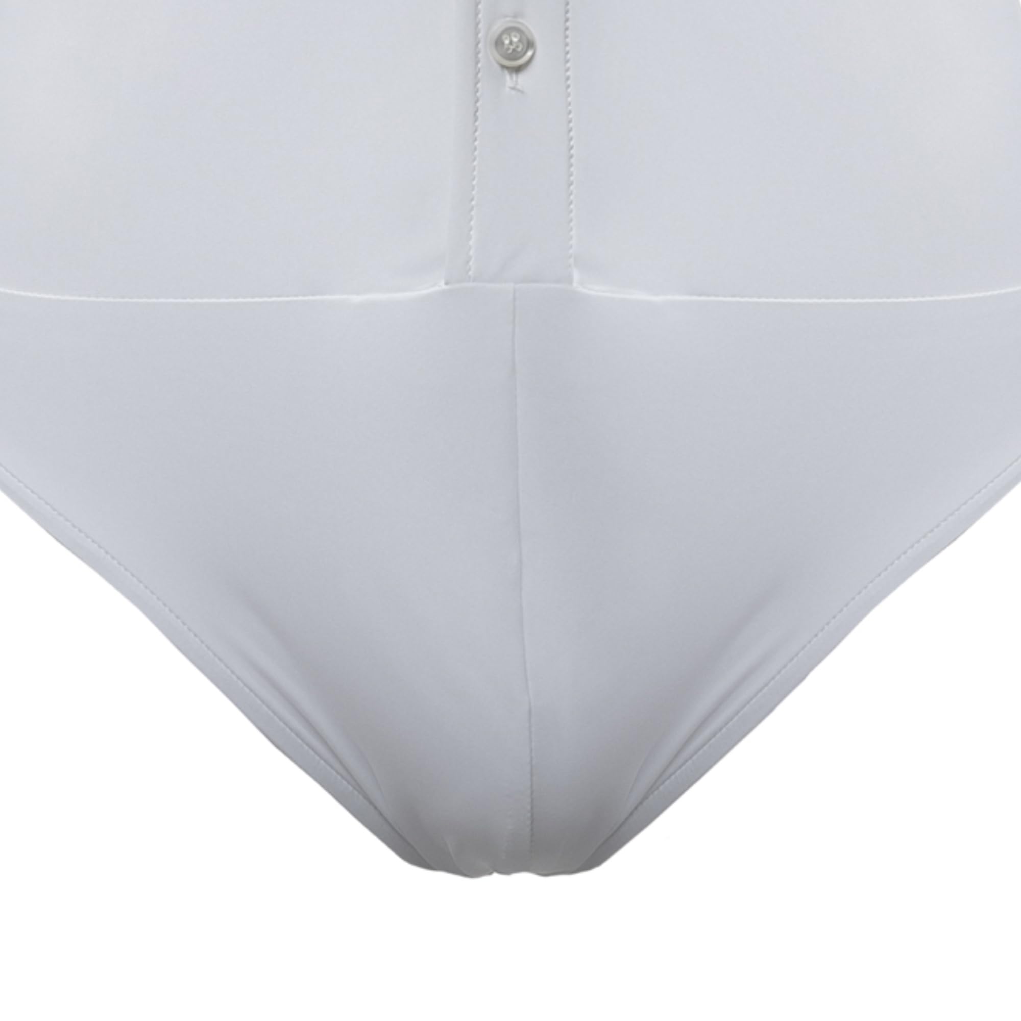 Camisa Body Chicago Slim Fit Hombre para Baile de Salón y Danza Estándar y Latino Americano, Manga Larga, Cuello Rígido con Varillas, Tejido Técnico Transpirable, Blanco y Negro