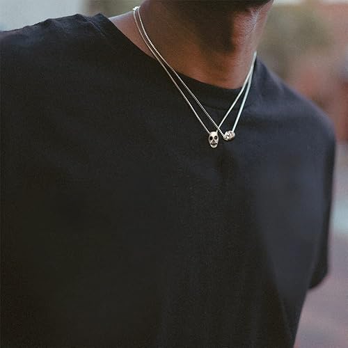 Miniatura 5 de Beadthoven - 50 cuentas de calavera de Halloween de 10 estilos, cuentas de calavera de plata antigua, espaciadores surtidos de mini cuentas de