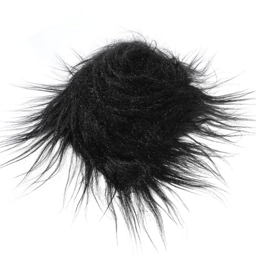 Plush Faux Fur Fabric Precut Strips, 2x60 Inch Shaggy Black Fluffy Fuzzy Craft Fur for Gnomes Beards, Costumes, Sewing, Animal Costumes, Decorations