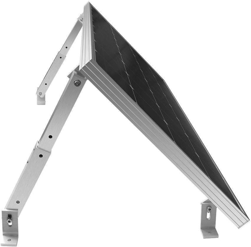 Adjustable Solar Panel Tilt Mount Brackets support up to 150 Watts Solar Panel for Roof, RV, Boat and Any Flat Surface, for on-grid/off-grid systems (Mount Only), Silver