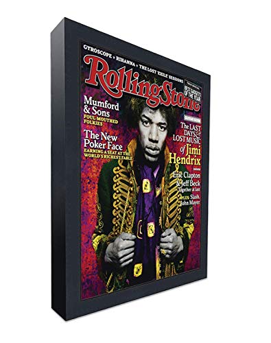 Rolling Stone Magazine Solid Wood Frame (Pub.1980-2008 and 7/18-Current) - Acrylic Plexiglass, Backing, Hardware- Fits Magazine Size 10